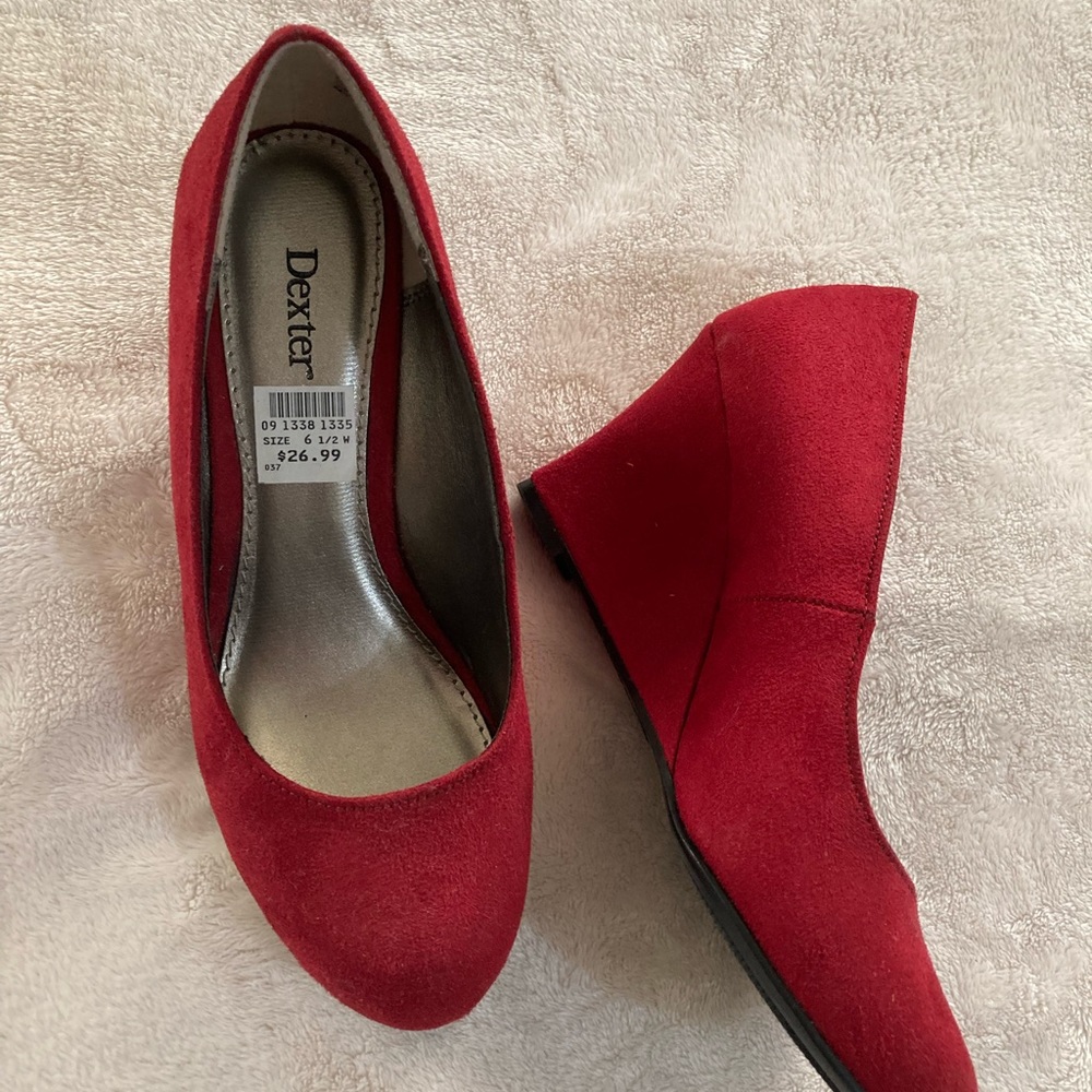 💋Red Suede Wedges
